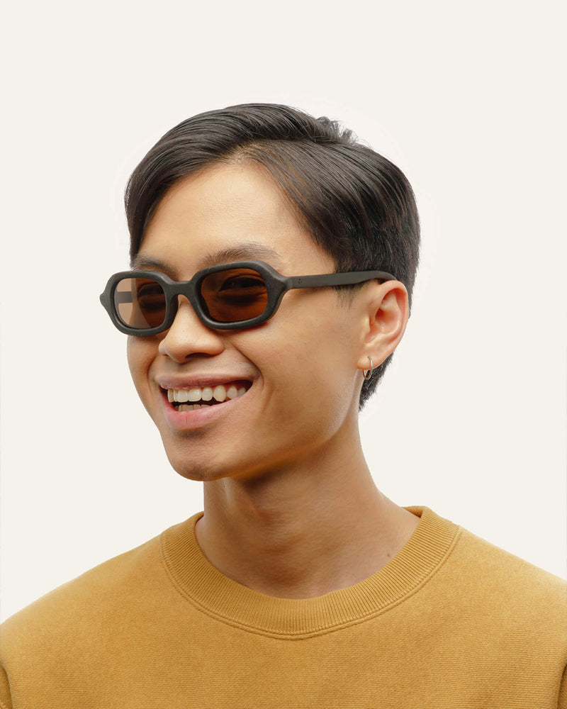 brown lenses rectangular glasses