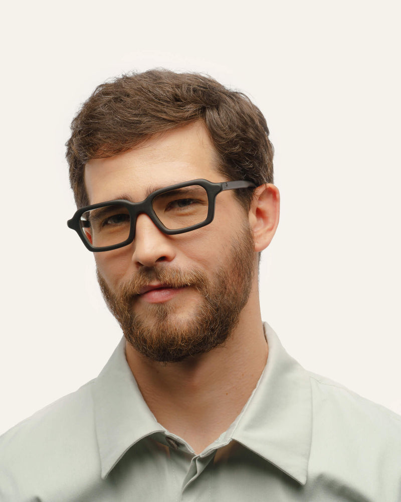 custom glasses with black frames