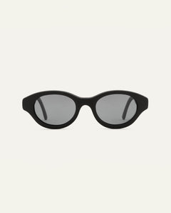 gray oval-shaped sunglasses